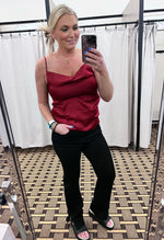 Load image into Gallery viewer, Satin Tank In Burgundy FINAL SALE
