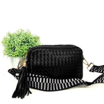 Load image into Gallery viewer, Woven Willow Crossbody Bag in Black
